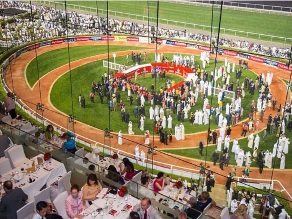 Race day at the Meydan Racecourse in Dubai