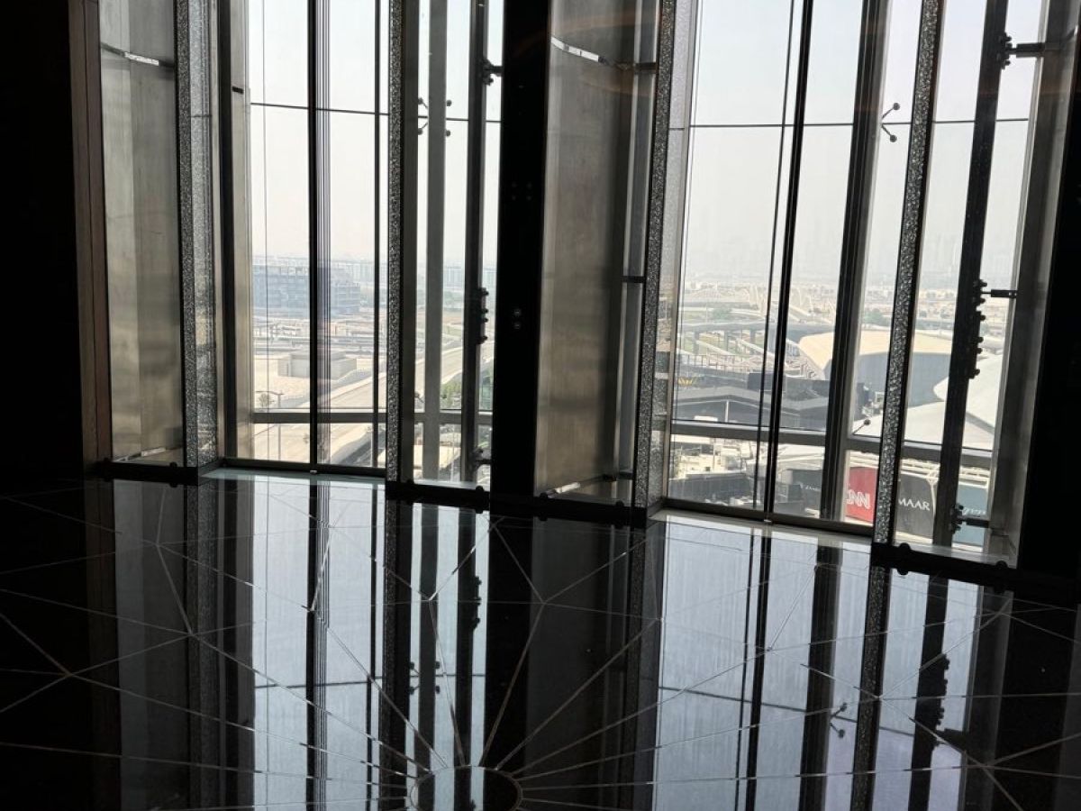 Panoramic view over the Meydan racecourse from the grandstand